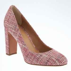 Tweed BR pumps with block heel